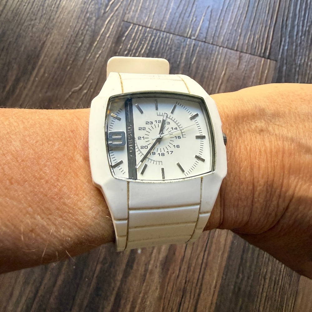 Diesel White Rubber Watch